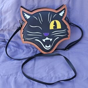Black Cat Face Crossbody Bag